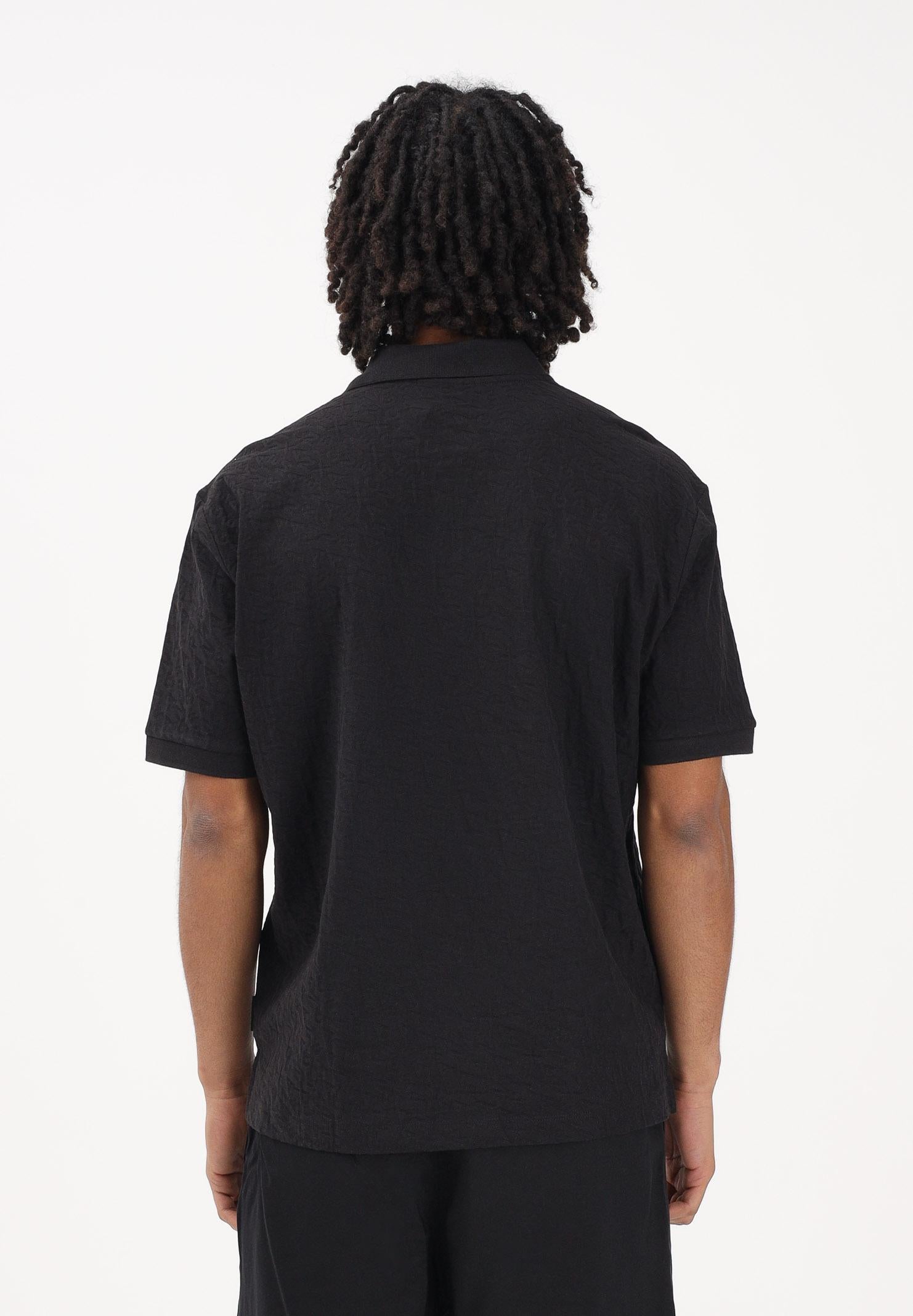 ARMANI EXCHANGE Polo a manica corta nera da uomo con logo all-over XM002346AF10337 UC001 ARMANI EXCHANGE 
