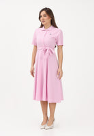 LACOSTE Abito midi rosa da donna in mini piqué EF9621 Z4H LACOSTE 