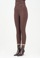 ELISABETTA FRANCHI Pantalone elegante marrone da donna con dettagli zip<BR/> PA11956E2 EA3 ELISABETTA FRANCHI 
