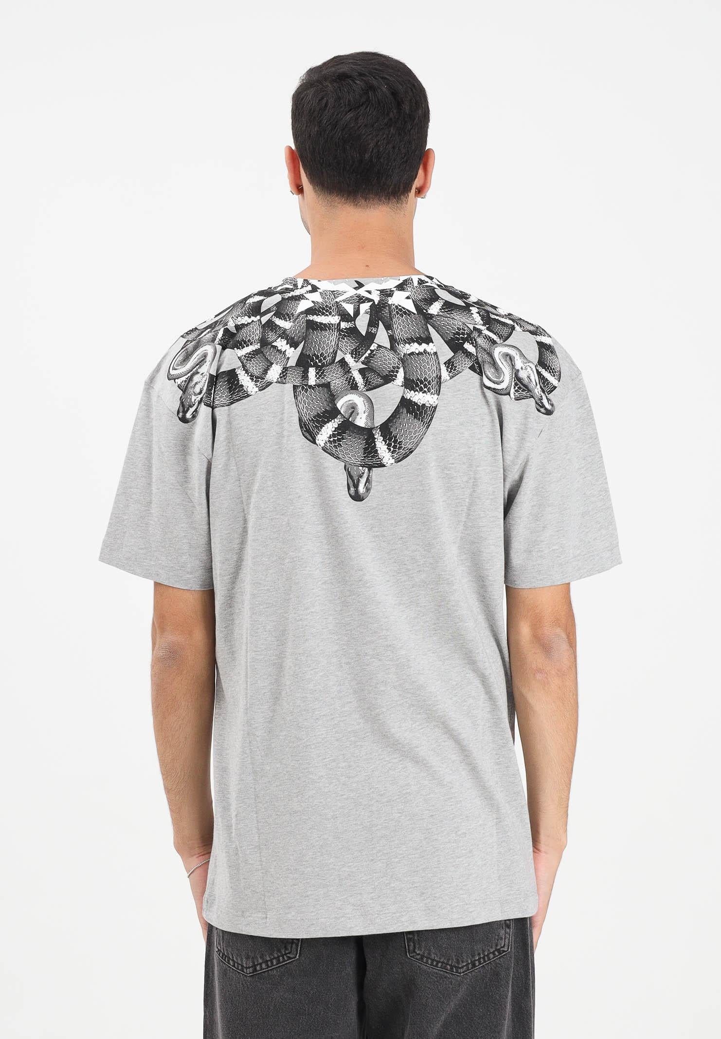 MARCELO BURLON COUNTY OF MILAN T-shirt a manica corta grigia da uomo con stampa serpente F5CAMATH041 101 MARCELO BURLON COUNTY OF MILAN 