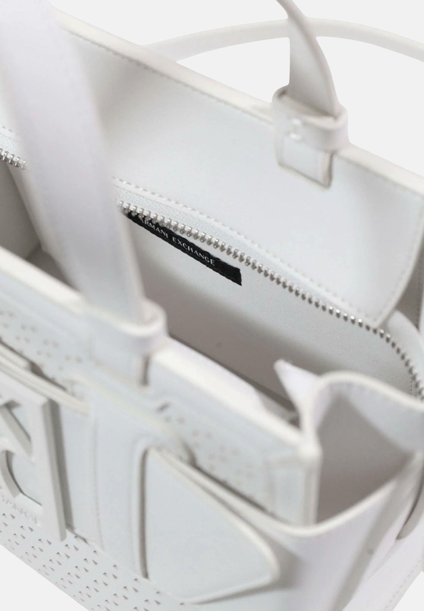 ARMANI EXCHANGE Borsa a mano bianca da donna con fibbia logo XW000392AF22626 U0011 ARMANI EXCHANGE 