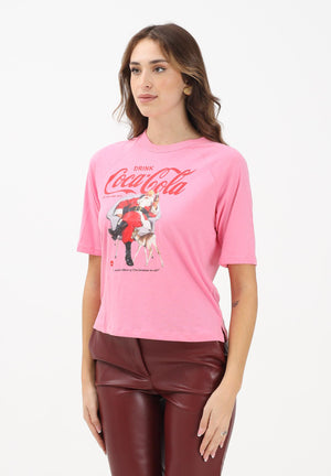 ONLY T-shirt a manica corta rosa da donna con stampa Coca Cola 15355794 SachetPink ONLY 