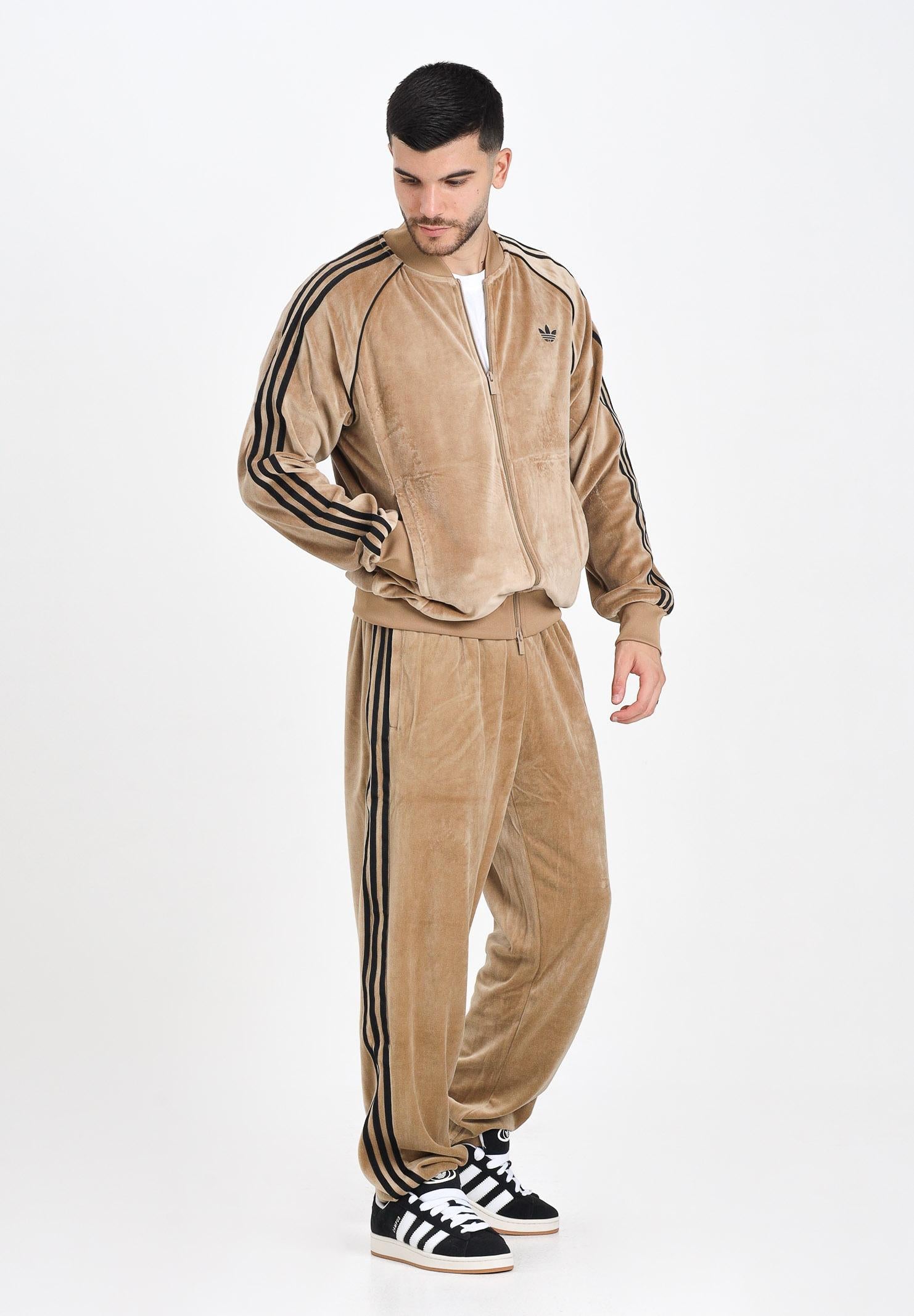 ADIDAS ORIGINALS Pantalone sportivo SST Adicolor Velour beige da uomo JX1556  ADIDAS ORIGINALS 