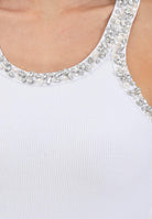 PINKO Canotta bianca da donna con ricami gioiello 104109A2TM Z04 PINKO 