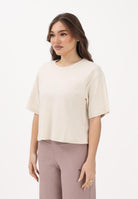 PUMA T-shirt a manica corta Essentials Elevated Relaxed panna da donna 691813 87 PUMA 