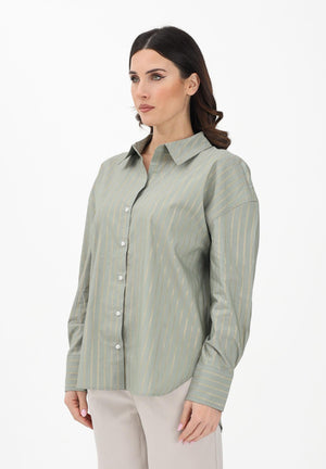 JDY Camicia a manica lunga verde da donna con sottili righe verticali 15359455 SE JDY 