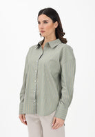 JDY Camicia a manica lunga verde da donna con sottili righe verticali 15359455 SE JDY 