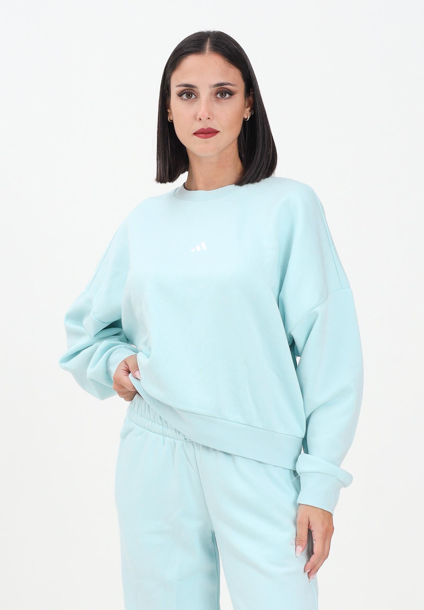 ADIDAS PERFORMANCE Felpa girocollo Essentials Small Logo Feelcozy turchese da donna JV7300  ADIDAS PERFORMANCE 