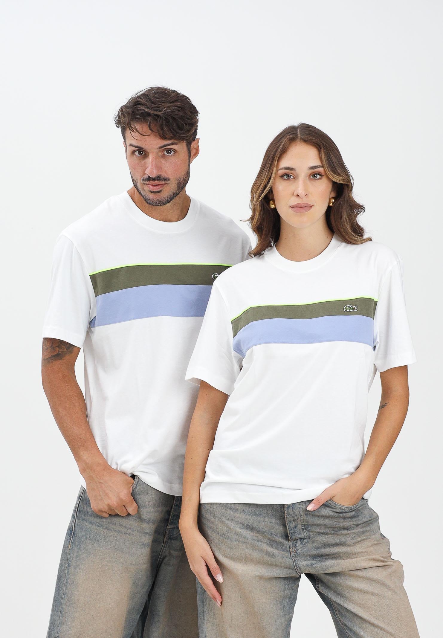 LACOSTE T-shirt a manica corta Jersey Colour-Block bianca per uomo e donna TH5890 9IV LACOSTE 