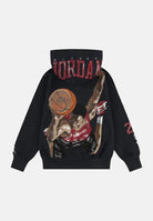 JORDAN Felpa con cappuccio nera per bambino e bambina con maxi stampa Jumpman 95F382 G0T JORDAN 