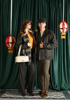 VICOLO Pantalone elegante marrone da donna con motivo a quadri sottili TF0234 FFMO VICOLO 