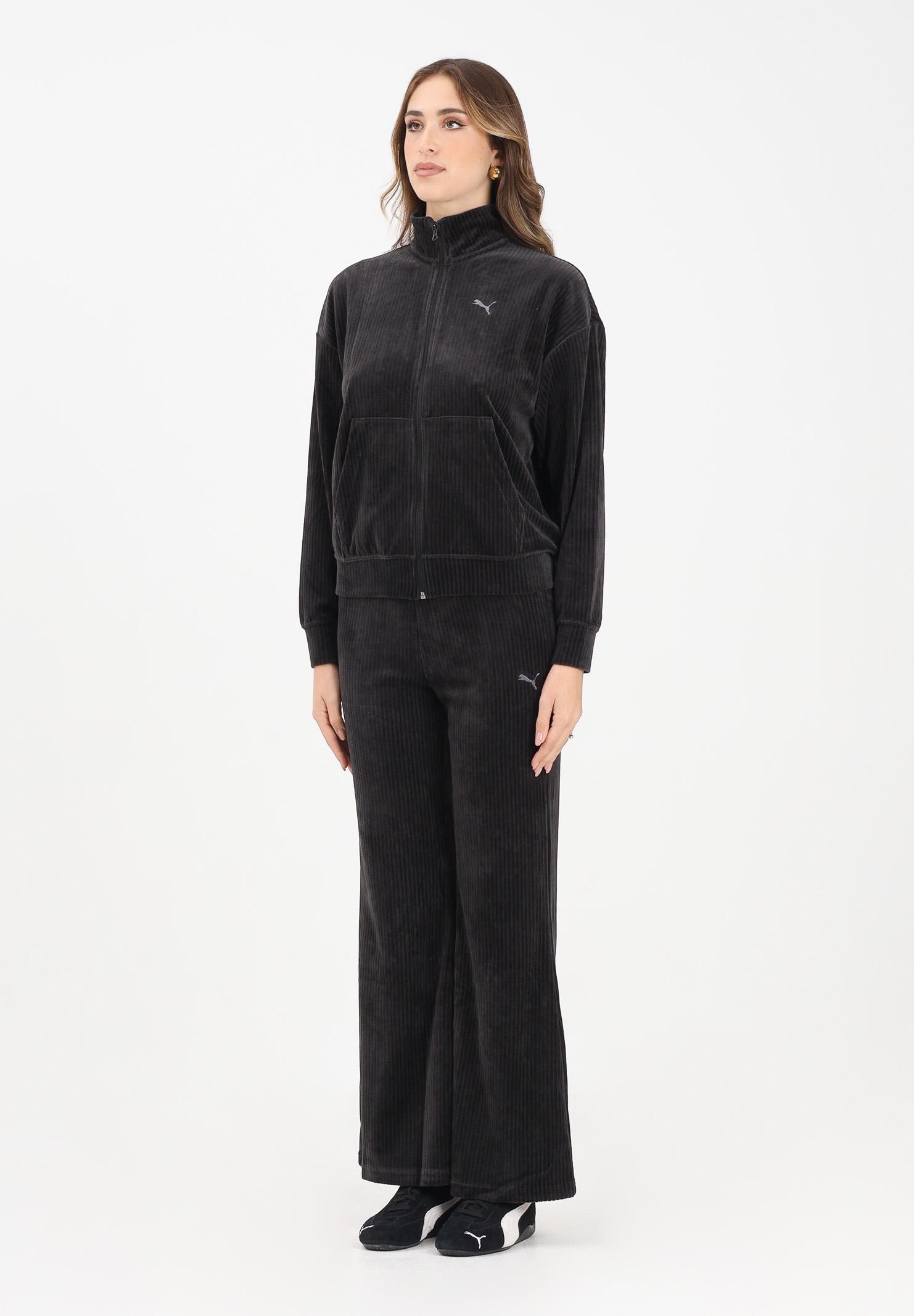PUMA Tuta sportiva nera da donna realizzata in velluto a costine 688164 01 PUMA 