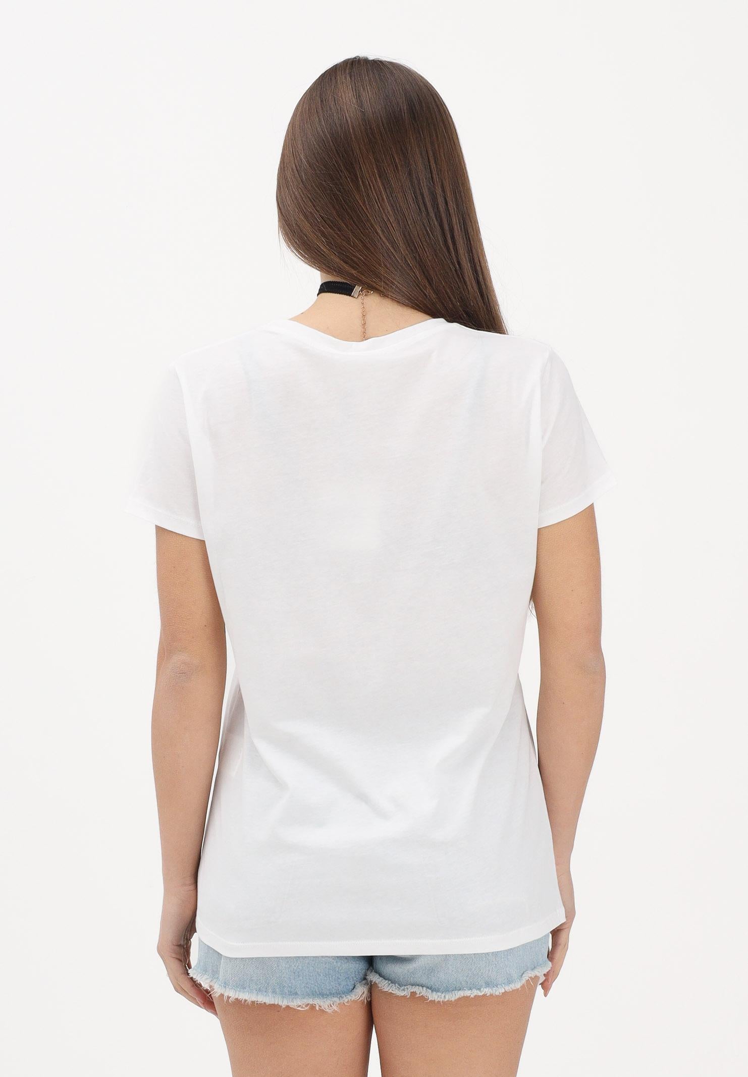 VICOLO T-shirt a manica corta bianca da donna con ricamo "Parzialmente sclerata" RAB0551 02 VICOLO 