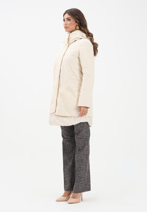 BOMBOOGIE Piumino lungo bio-materica panna da donna CW9146FPX5 161 BOMBOOGIE 