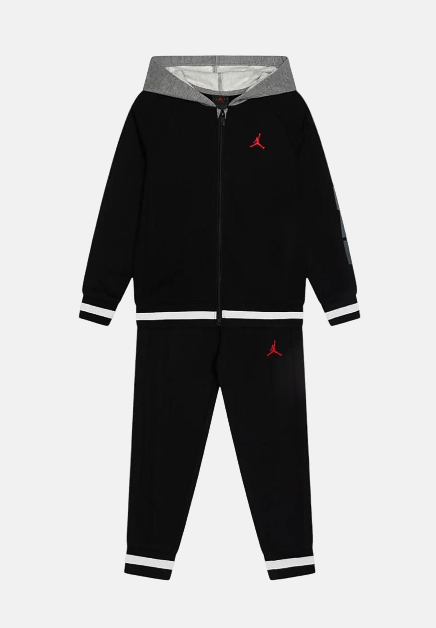 Tuta nera da neonato con dettagli a contrasto e logo 65D540 023 JORDAN 