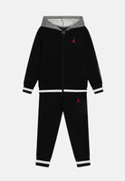 Tuta nera da neonato con dettagli a contrasto e logo 65D540 023 JORDAN 