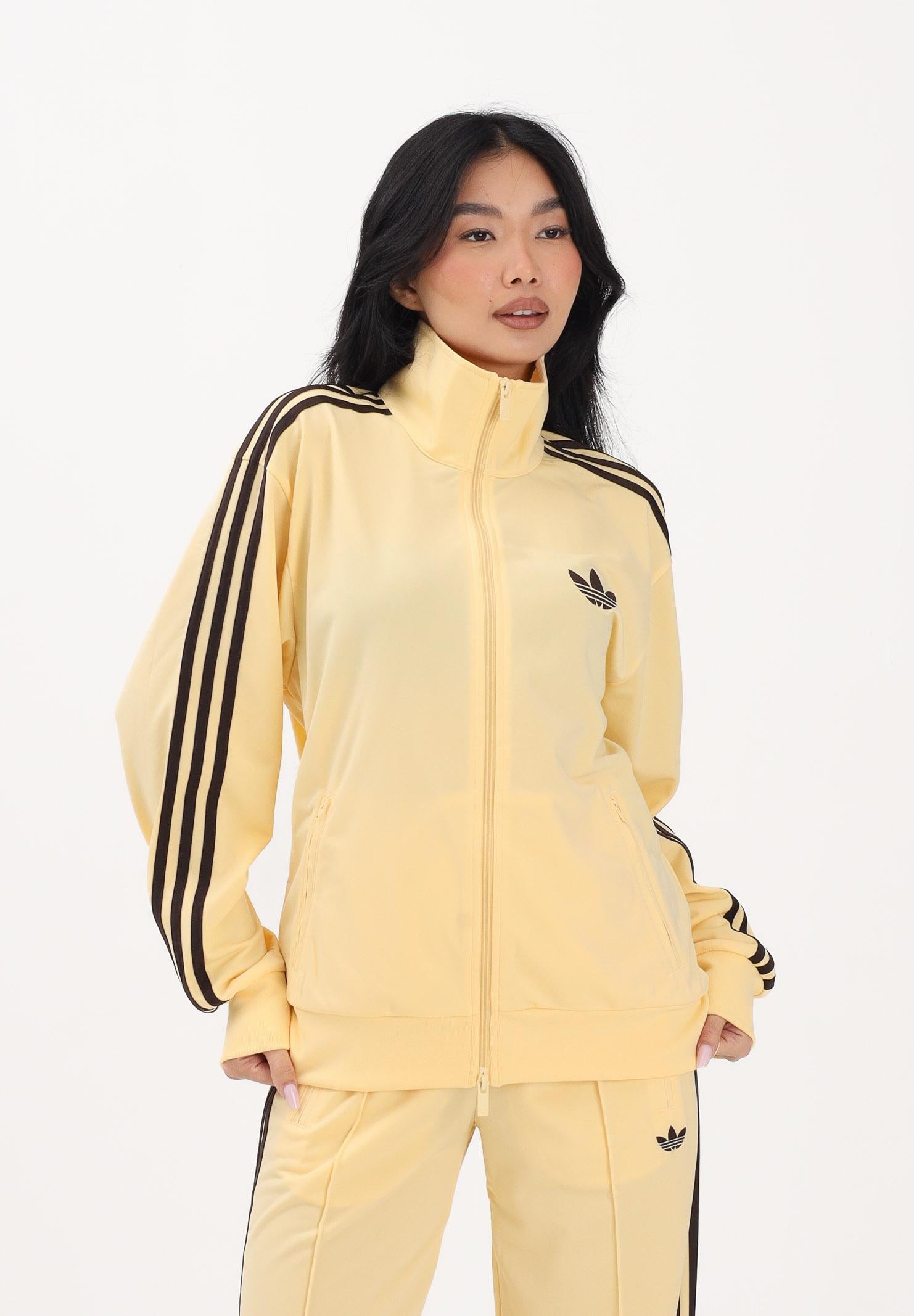 ADIDAS ORIGINALS Felpa con zip FB TT Loose gialla da donna KU8124 . ADIDAS ORIGINALS 