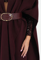 ELISABETTA FRANCHI Mantella bordeaux da donna con cintura CP67D56E2 EA4 ELISABETTA FRANCHI 