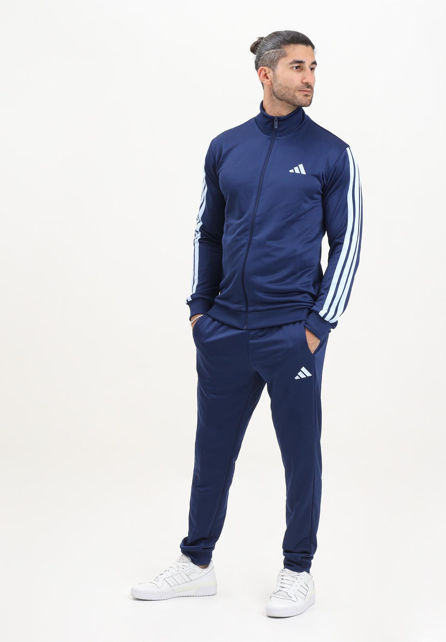 ADIDAS PERFORMANCE Tuta 3S FT TT TS blu da uomo JI8873  ADIDAS PERFORMANCE 