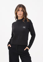 CALVIN KLEIN JEANS Maglioncino girocollo nero da donna con logo LV047D351GUB1  CALVIN KLEIN JEANS 