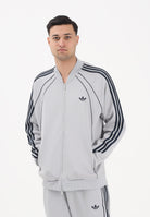 ADIDAS ORIGINALS Felpa con zip Adicolor 2.0. grigia e blu da uomo KD5839 . ADIDAS ORIGINALS 