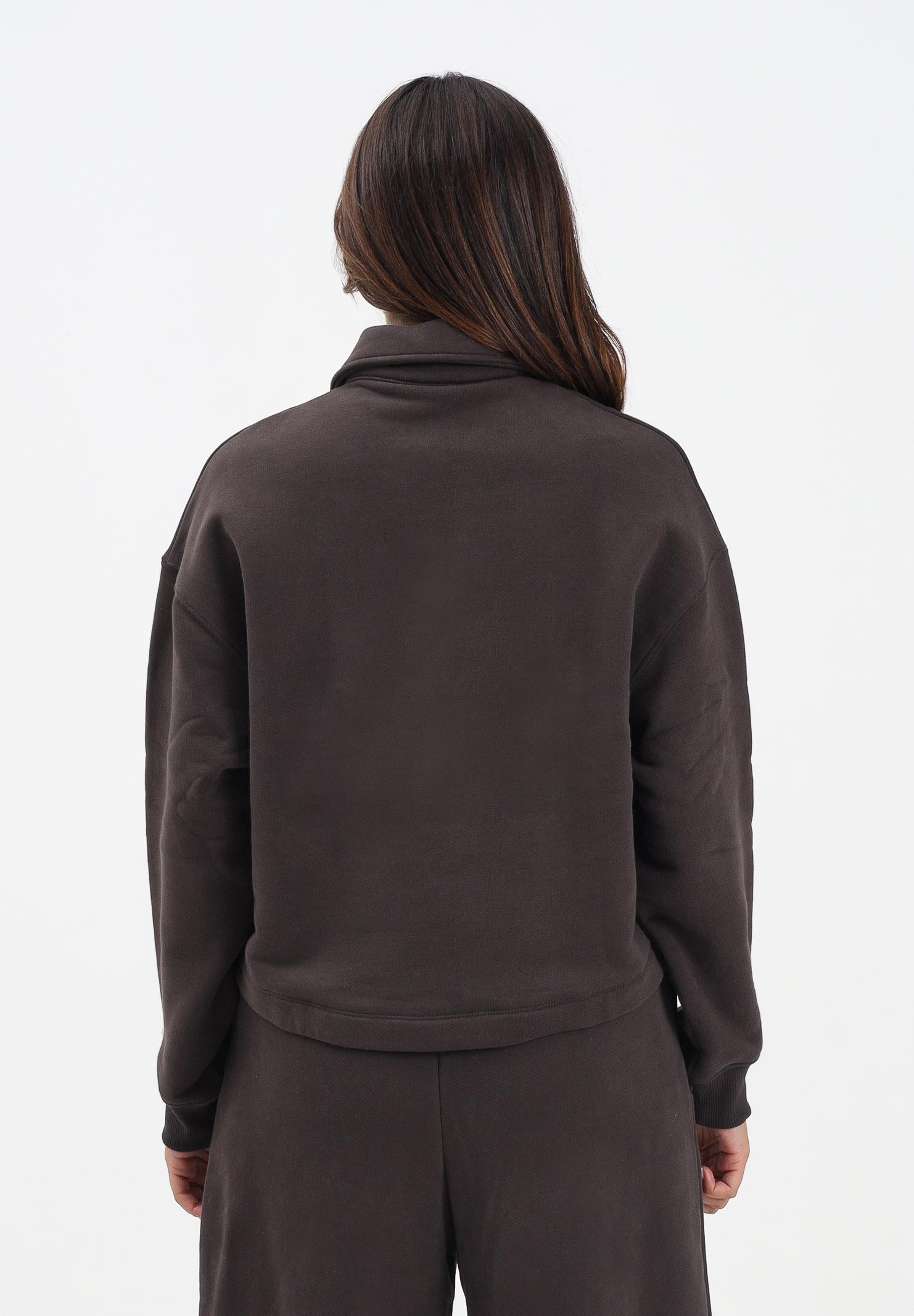 LACOSTE Felpa marrone da donna con collo a polo SF5275 SKB LACOSTE 