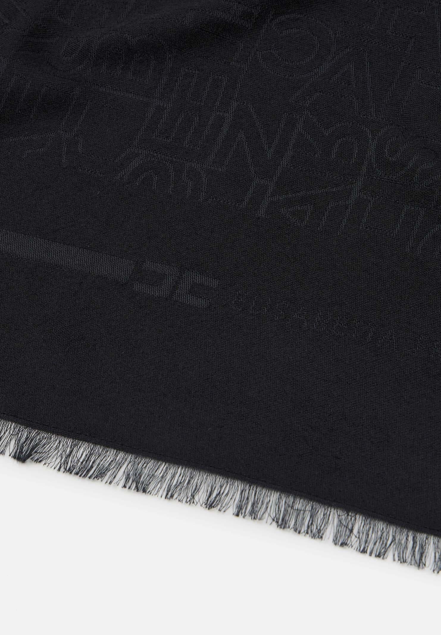 ELISABETTA FRANCHI Sciarpa nera da donna con lettering jacquard SC02F46E2 110 ELISABETTA FRANCHI 