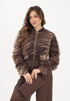 JUST CAVALLI Bomber marrone da donna con fantasia animalier 80PAS413CJDP6 R83 JUST CAVALLI 