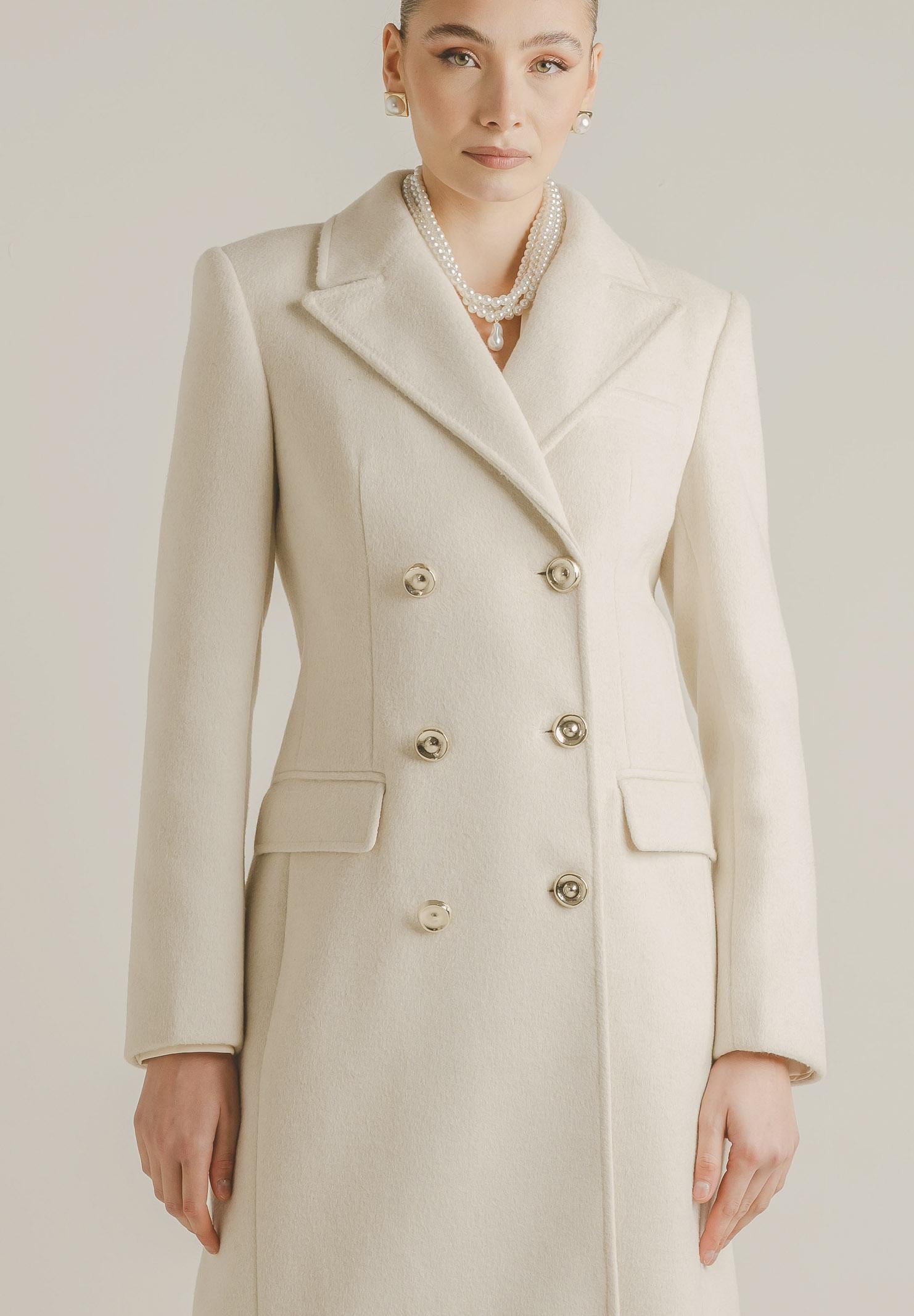 SANTAS Cappotto lungo ÉCLIPSE panna da donna PV2623 PA SANTAS 