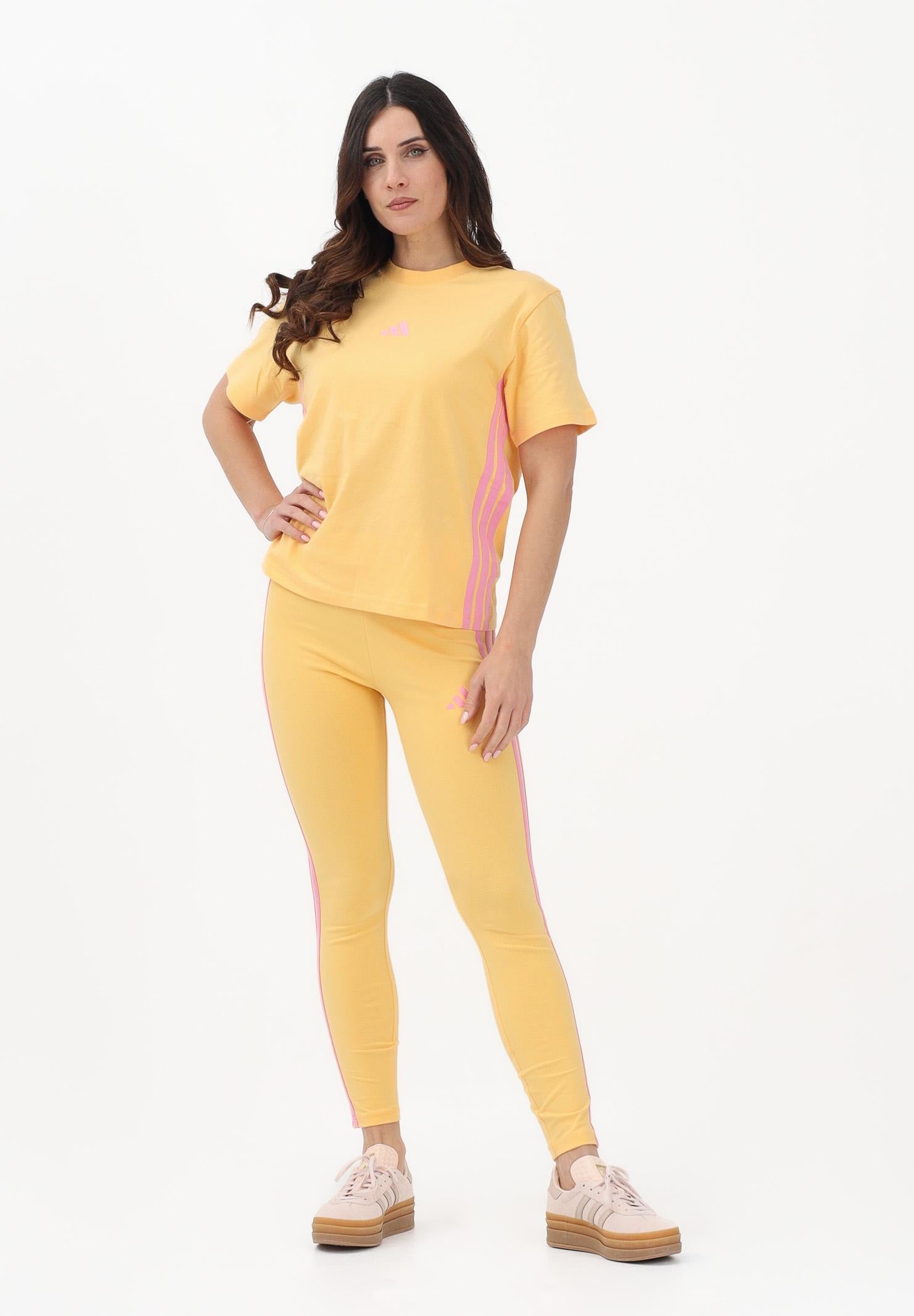 ADIDAS PERFORMANCE Leggings Essentials 3-Stripes arancio e rosa da donna KD2355 . ADIDAS PERFORMANCE 