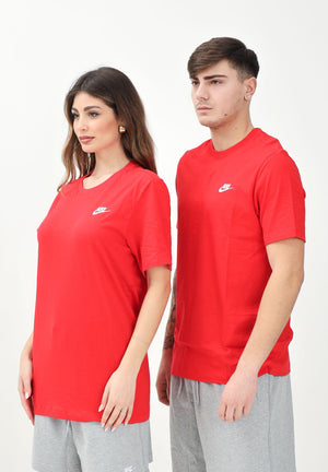 NIKE T-shirt a manica corta Nike Sportswear Club rossa per uomo e donna AR4997 657 NIKE 
