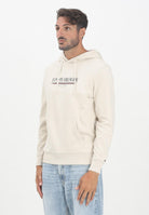 TOMMY HILFIGER Felpa con cappuccio panna da uomo rifinita da stampa logo MW0MW40534ACG  TOMMY HILFIGER 