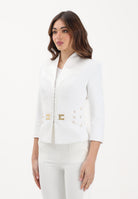 ELISABETTA FRANCHI Giacca avorio da donna con cinturini laterali GI20261E2 360 ELISABETTA FRANCHI 