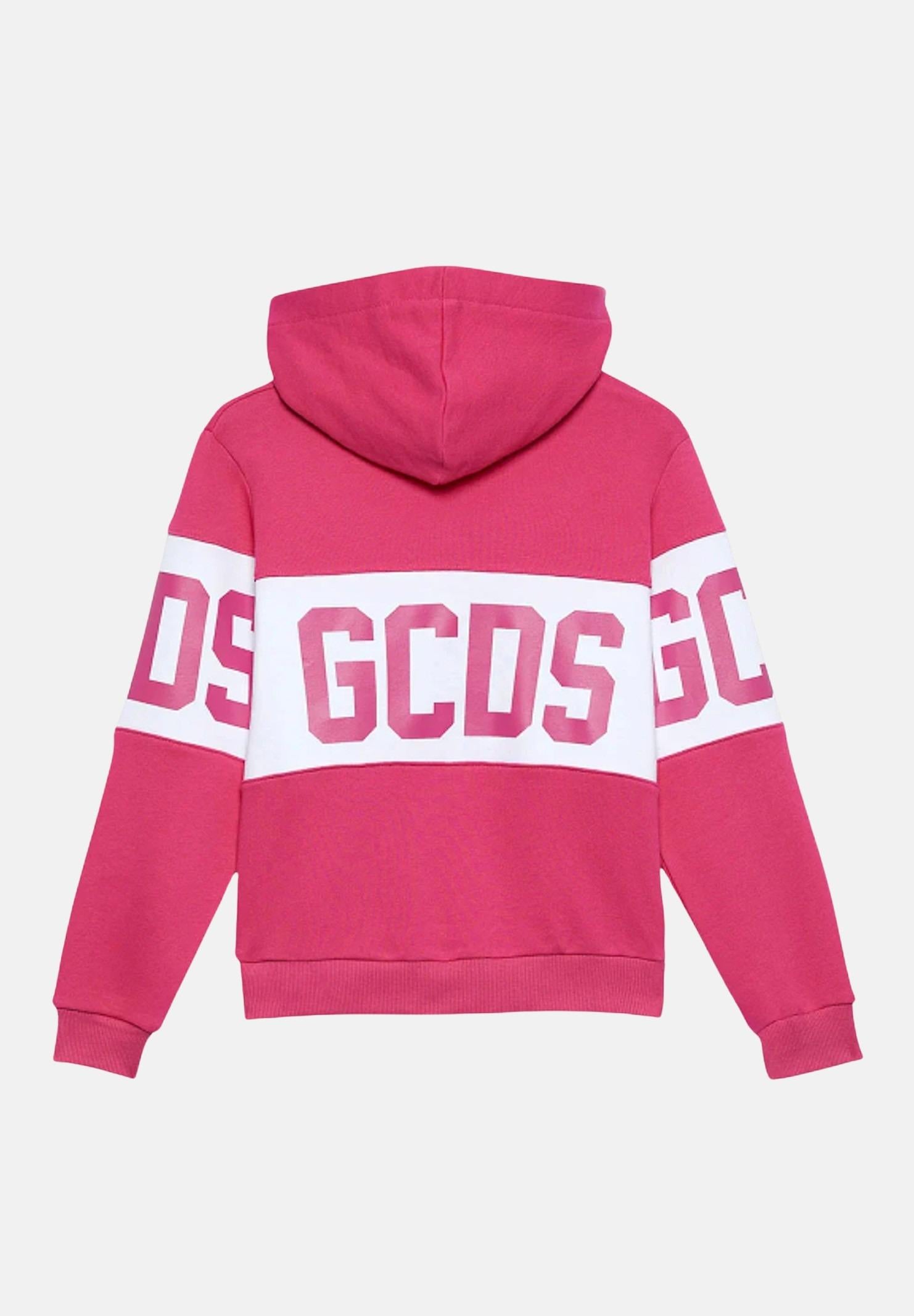 GCDS felpa con cappuccio rosa per  bambina e per bambino B2KU1926BA2 59 GCDS 