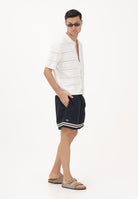 LACOSTE Shorts mare blu da uomo con righe a contrasto MH2760 4I2 LACOSTE 