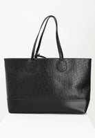 GCDS Shopper nera da donna con pattern logo GCDSMD001 99 GCDS 