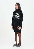 MAISON MARGIELA Abito corto nero per donna e ragazza con maxi logo M60848MM06M M6900 MAISON MARGIELA 