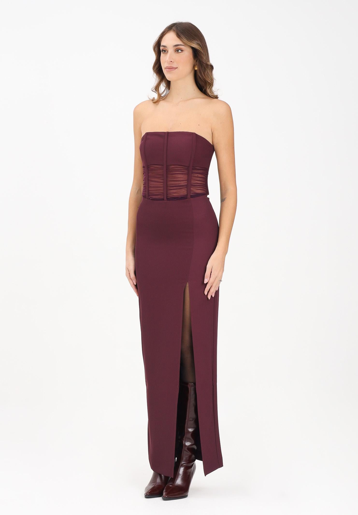 PATRIZIA PEPE Abito lungo a fascia bordeaux da donna 8A1552A454 M536 PATRIZIA PEPE 