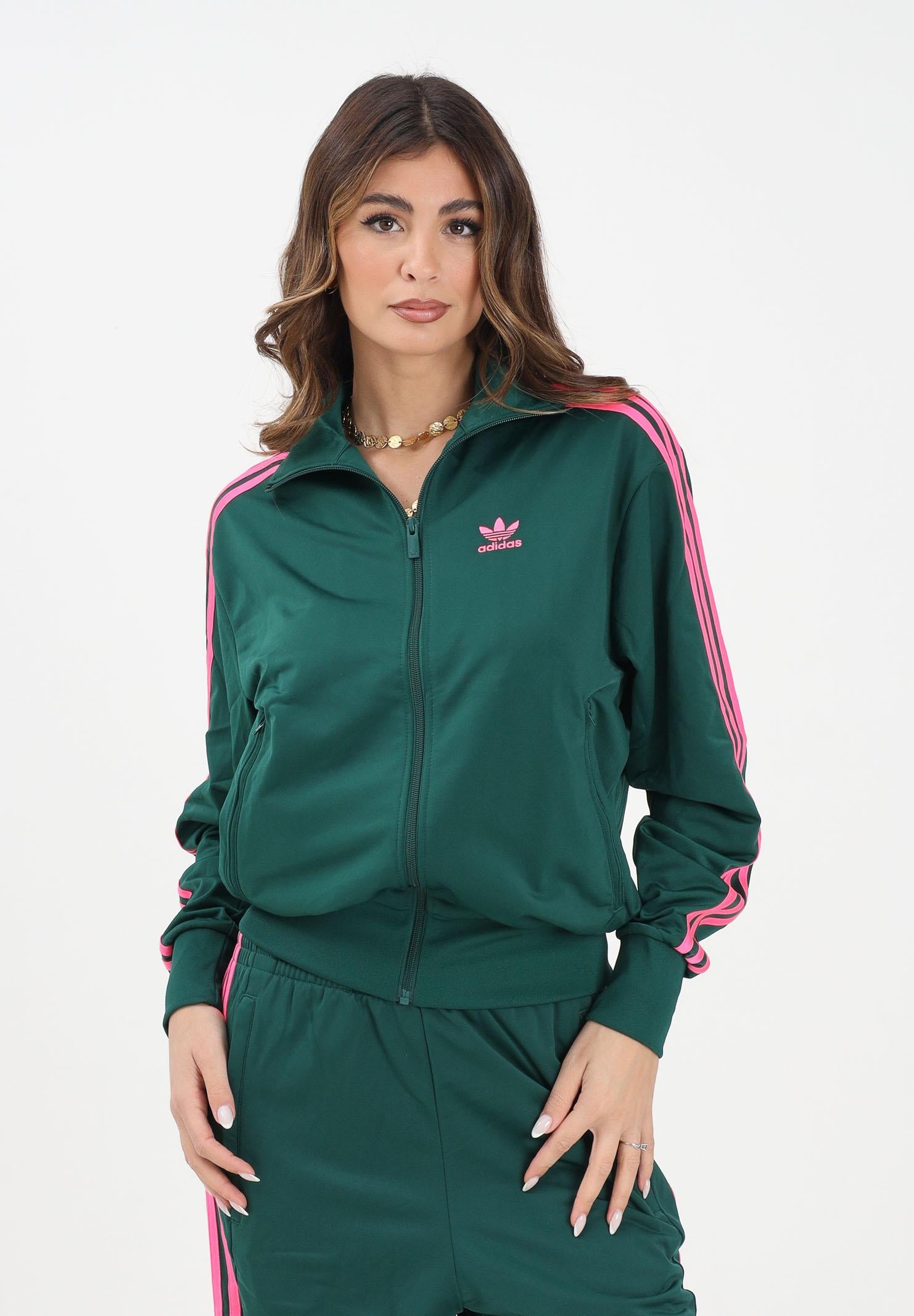 ADIDAS ORIGINALS Felpa con zip Adicolor Classics Firebird verde da donna KA0458 . ADIDAS ORIGINALS 