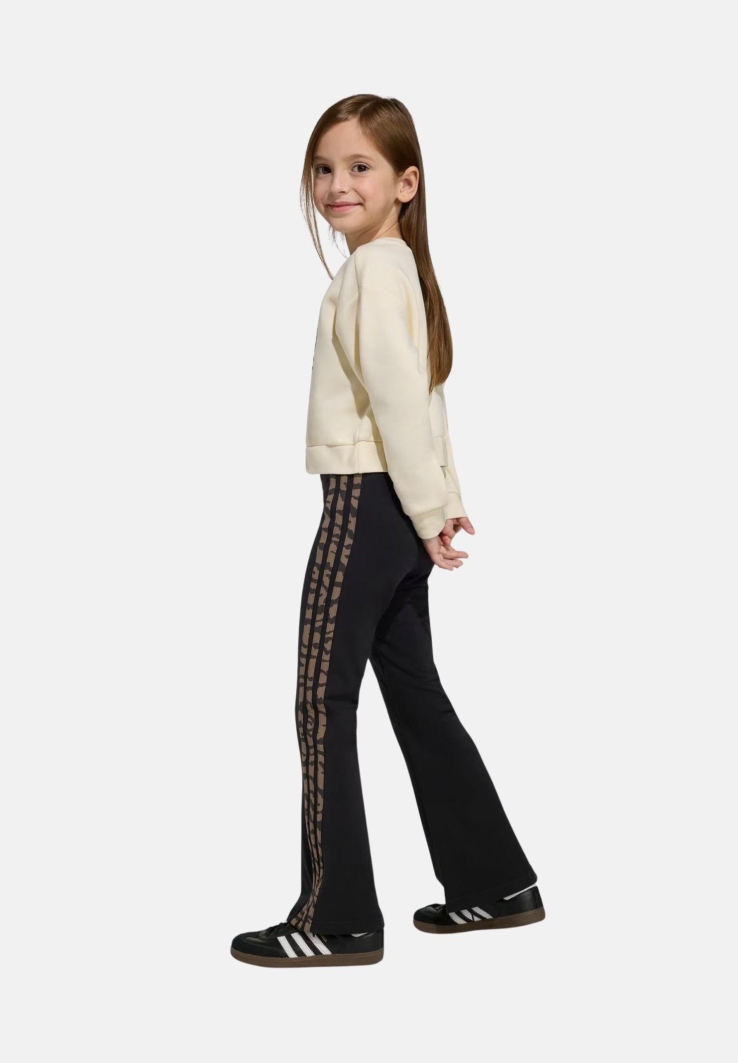 ADIDAS ORIGINALS Tuta BOXY CREW beige e nera da bambina KD5814 . ADIDAS ORIGINALS 