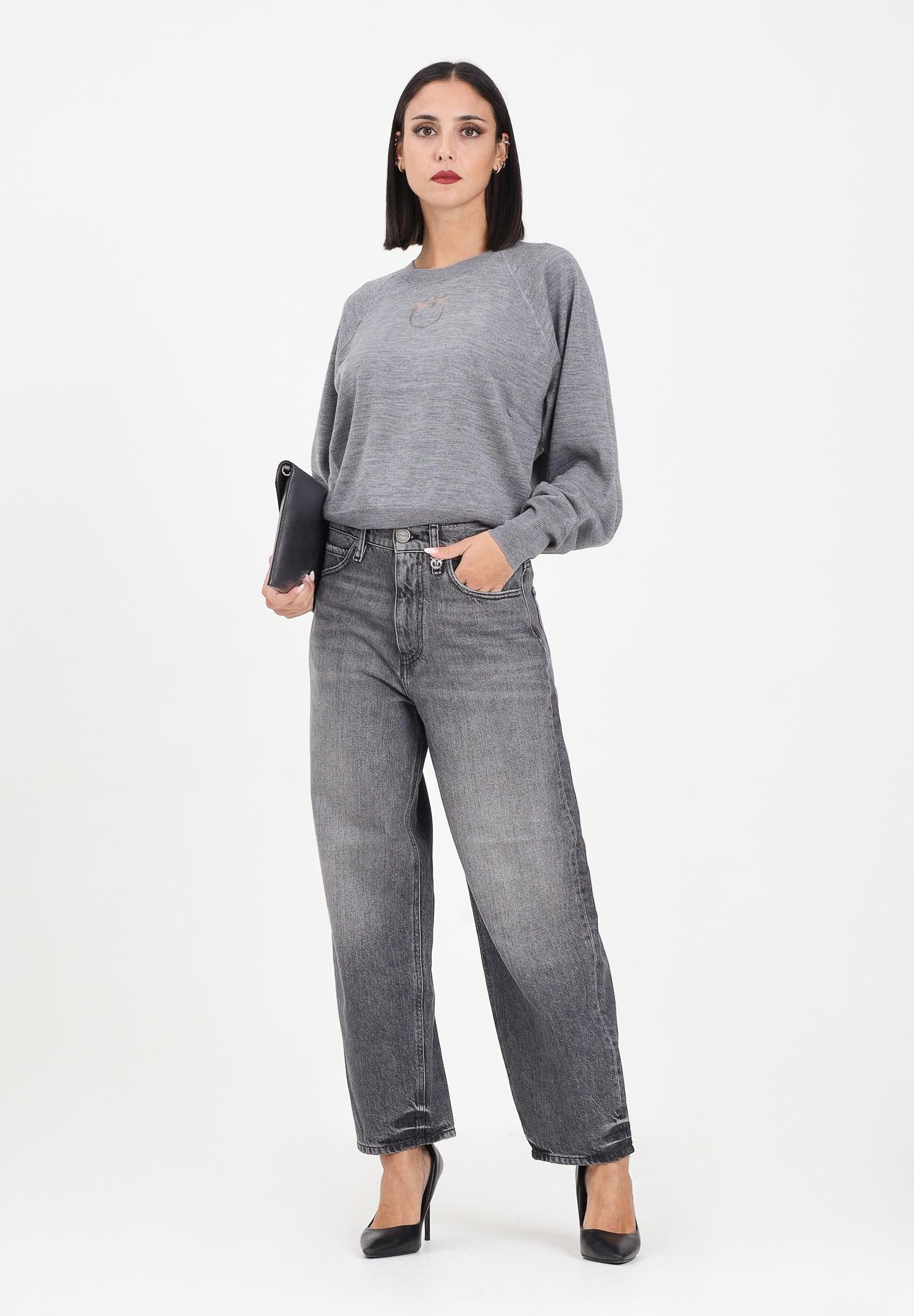PINKO Jeans balloon in denim grigio da donna 103857A2RY PJ9 PINKO 