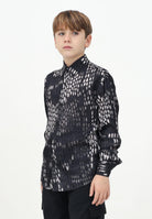 Camicia a manica lunga nera da bambino con fantasia a pois CA3106J FANTASIA I'M BRIAN 
