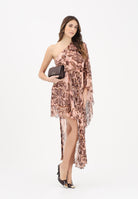 SIMONA CORSELLINI Abito asimmetrico rosa da donna con fantasia floreale P26CPAB03101 V0697 SIMONA CORSELLINI 