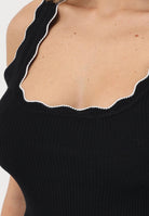 JDY Canotta nera da donna con bordi scallopati 15290585 BLCL JDY 