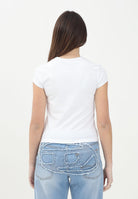 DIESEL T-shirt a manica corta bianca per donna, ragazze e bambine con logo Oval D J018300AFAA K100 DIESEL 