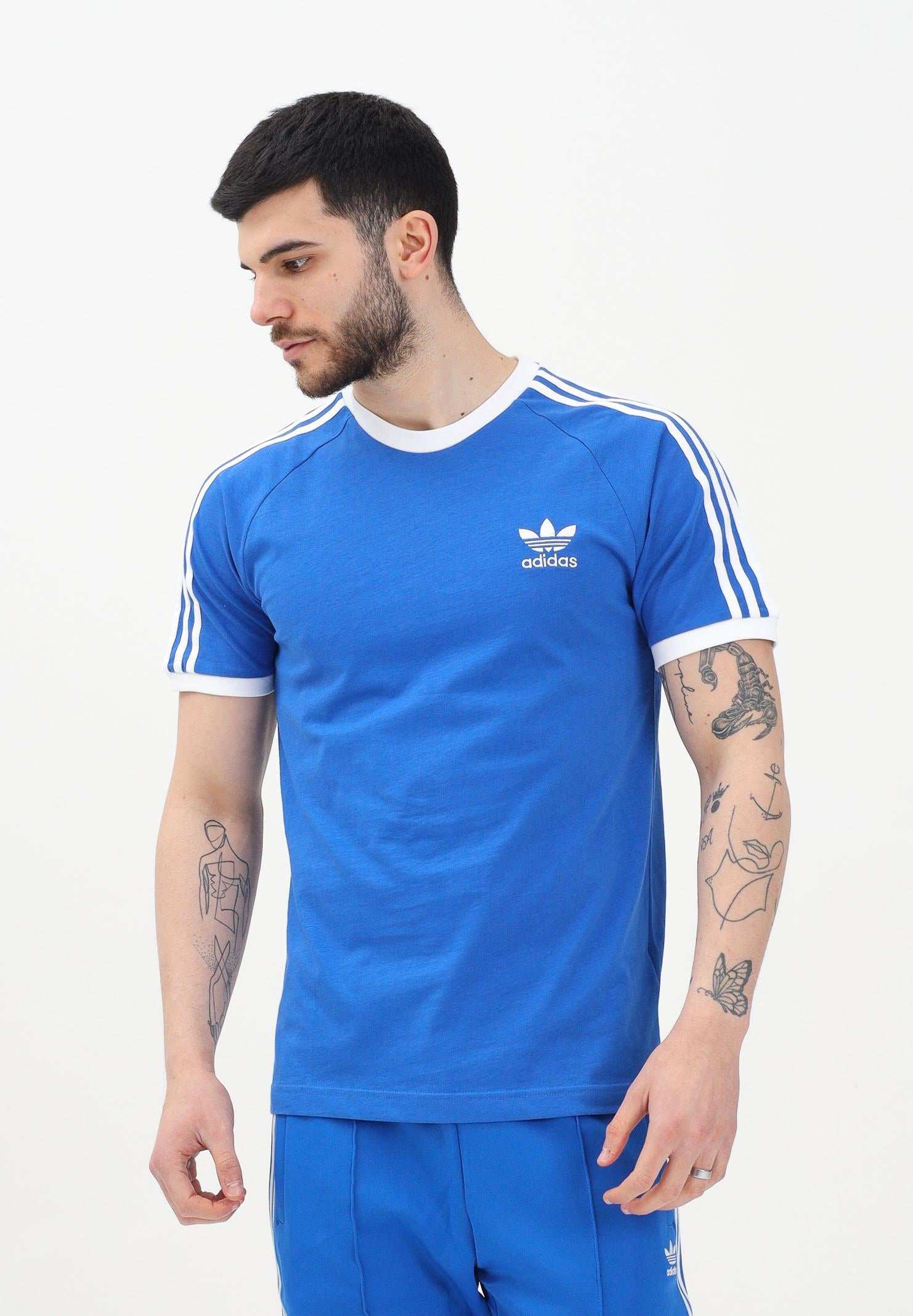 ADIDAS ORIGINALS T-shirt a manica corta Adicolor Classics 3-Stripes blu da uomo JD2880 . ADIDAS ORIGINALS 