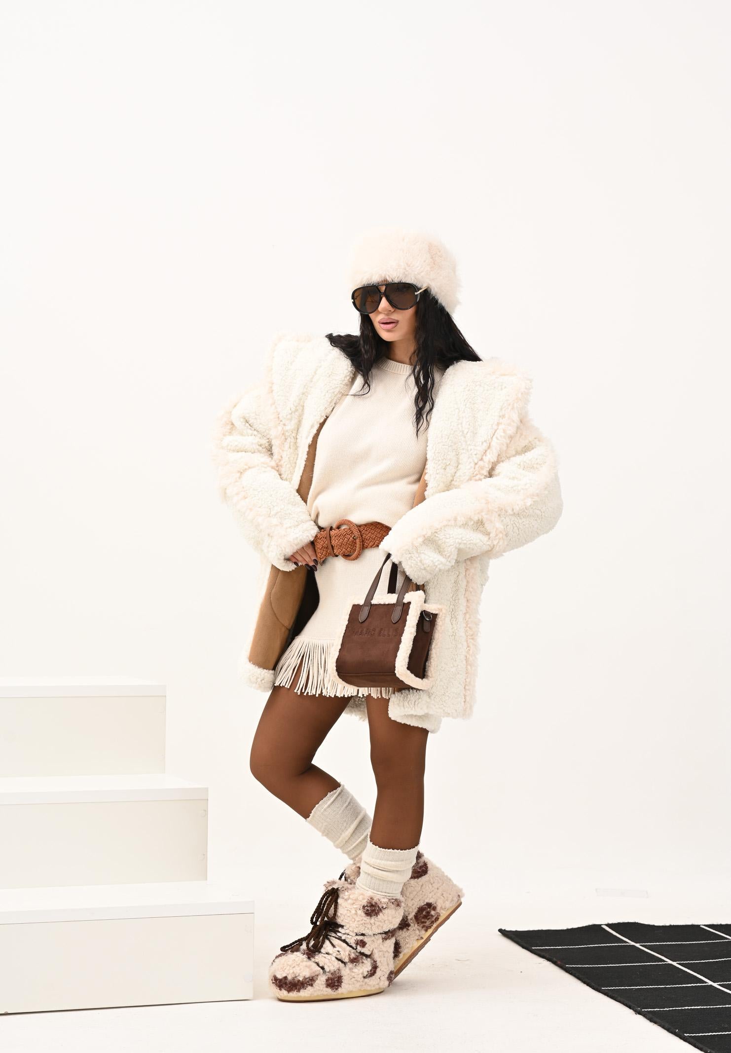 MARC ELLIS Borsa a mano Buby Suede S in morbido suede marrone da donna BUBY-SUEDE-S CO MARC ELLIS 