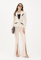 ELISABETTA FRANCHI Pantalone elegante burro da donna con cut-out e spacchi PA15961E2 E84 ELISABETTA FRANCHI 