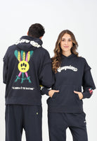 BARROW Felpa con cappuccio grigia per uomo e donna con stampa ironica F5BWUAHS075 251 BARROW 