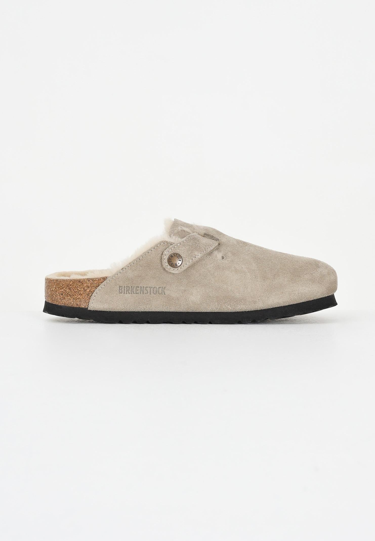 BIRKENSTOCK Ciabatte Boston con pelliccia beige per uomo e donna 1028299 . BIRKENSTOCK 